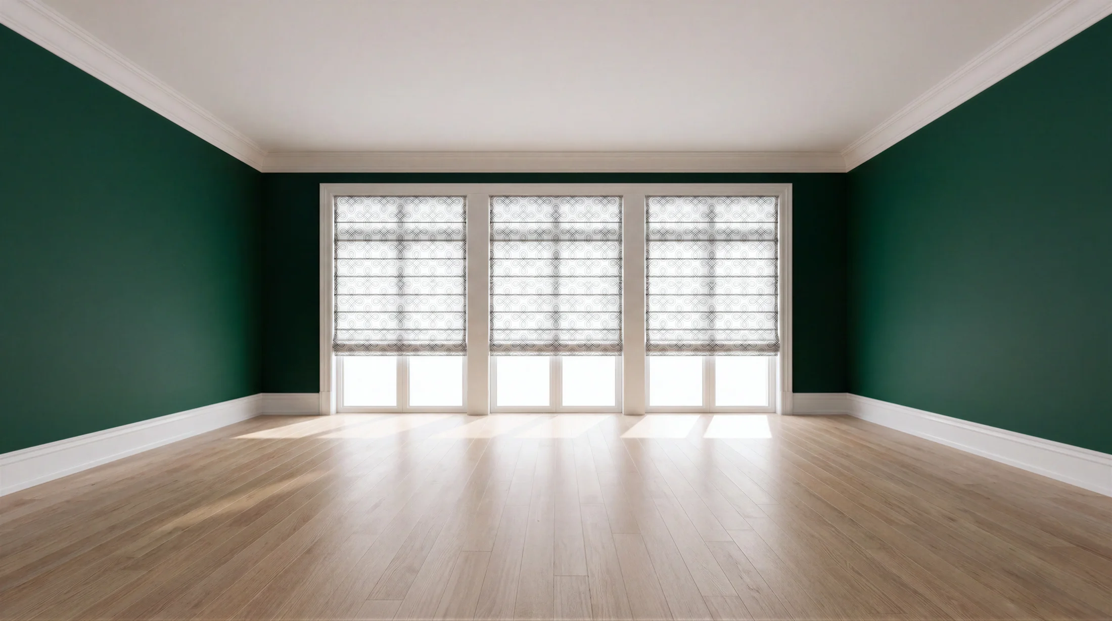 Room with natural window treatments