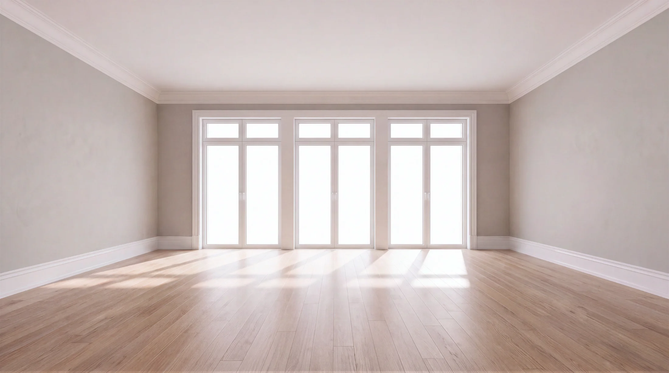 Room before natural window treatments